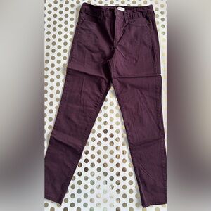 Jessica Simpson Burgundy High Rise Skinny Ankle Jeans